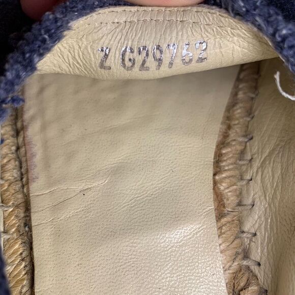 Chanel Denim CC Espadrille EU 37 US 6-6.5 Blue Jean Slip On Cap Toe Flat Slip On - Picture 8 of 11